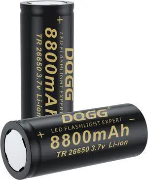 26650 Rechargeable Battery 8800mAh 3.7Volt Lithium Battery High Capacity 26650 Batteries for Headlamp Flashlight Flat Top 2 Pack