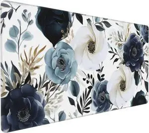 35.4 x 15.7 in XXL Large Mouse Pad for Desk Extended Keyboard Mouse Mat for Computer Office Big Laptop Mouse pad Gaming Pc-Boho Navy Blue Peony Florals 35.4 x 15.7 in XXL Large Mouse Pad for Desk Extended Keyboard Mouse Mat for Computer Office Big Laptop Mouse pad Gaming Pc-Boho Navy Blue Peony Florals