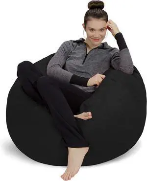 Sofa Sack Bean Bag Chair - Plush, Ultra Soft - Memory Foam Bean Bag Chair with Microsuede Cover - Stuffed Foam Filled Furniture and Accessories for Dorm Room 3 Feet - Black Sofa Sack Bean Bag Chair - Plush, Ultra Soft - Memory Foam Bean Bag Chair with Microsuede Cover - Stuffed Foam Filled Furniture and Accessories for Dorm Room 3 Feet - Black