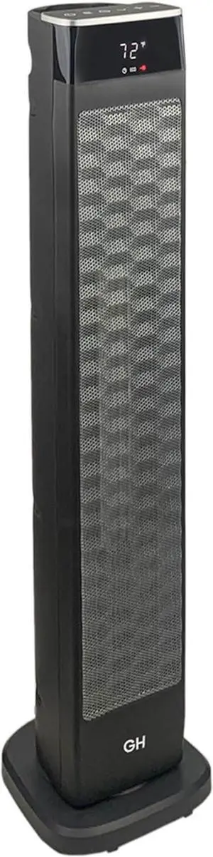Good Housekeeping Oscillating Ceramic Tower Space Heater with Remote, 30", Black Good Housekeeping Oscillating Ceramic Tower Space Heater with Remote, 30", Black