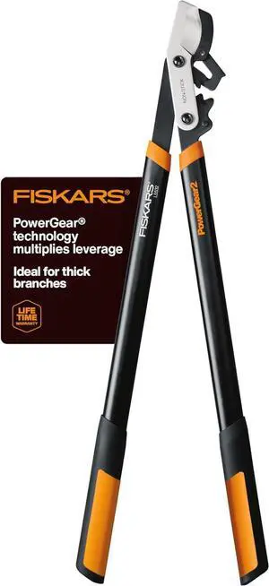 Fiskars 32-Inch Loppers for Tree Trimming, Heavy Duty, Low-Friction Sharp Steel Blade, Branch Cutter up to 2-Inch Diameter Cut Capacity, PowerGear2 Technology that Multiplies Power for Less Effort Fiskars 32-Inch Loppers for Tree Trimming, Heavy Duty, Low-Friction Sharp Steel Blade, Branch Cutter up to 2-Inch Diameter Cut Capacity, PowerGear2 Technology that Multiplies Power for Less Effort