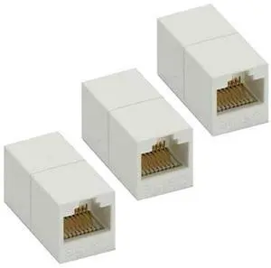 BUCIER 3 Pcs Cat5e RJ45 Female to Female Inline Ethernet Crossover Coupler Cable Joiner