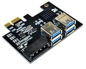 PCI-E 1 to 4 Expansion Card PCI-E 1X to 16X 4 Port Dual Layer USB3.0 Graphics Adapter Expansion Card for BTC Mining PCI-E 1 to 4 Expansion Card PCI-E 1X to 16X 4 Port Dual Layer USB3.0 Graphics Adapter Expansion Card for BTC Mining
