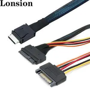 FOR Versatile PC Hardware Cable-PCIE SFF 8611 4I to U.2 SAS SFF 8639 Adapter with 15P SATA Server Cable FOR Versatile PC Hardware Cable-PCIE SFF 8611 4I to U.2 SAS SFF 8639 Adapter with 15P SATA Server Cable