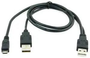 FOR USB 2.0 two Male to Micro USB 5P Male Y Cable 80cm for external Hard Disk Drive FOR USB 2.0 two Male to Micro USB 5P Male Y Cable 80cm for external Hard Disk Drive