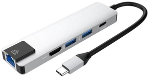 USB C Laptop Docking Station 5 In 1 Type C To USB 3.0 Charging Hub Adapter for MacBook-Pro Plug and Play Multifunctional USB C Laptop Docking Station 5 In 1 Type C To USB 3.0 Charging Hub Adapter for MacBook-Pro Plug and Play Multifunctional