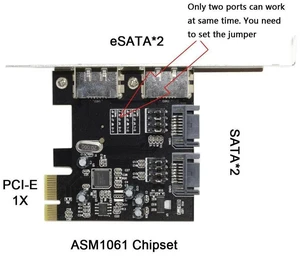 FOR PCI-E To 4 Ports SATA 3.0 ESATA PCIE SATA3 6Gbps Expansion Card PCI-E for Adapter Black FOR PCI-E To 4 Ports SATA 3.0 ESATA PCIE SATA3 6Gbps Expansion Card PCI-E for Adapter Black