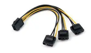 2pcs PCIe 6pin Female to 3 Molex IDE 4pin Female Graphic Card Power Supply Cable 2pcs PCIe 6pin Female to 3 Molex IDE 4pin Female Graphic Card Power Supply Cable