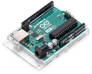 Arduino Uno REV3 [A000066] - ATmega328P Microcontroller, 16MHz, 14 Digital I/O Pins, 6 Analog Inputs, 32KB Flash, USB Connectivity, Compatible with Arduino IDE for DIY Projects and Prototyping