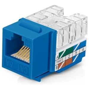 Everest 90 Degree RJ45 cat6A Keystone Jacks Slim Profile 100-Pack Blue Everest 90 Degree RJ45 cat6A Keystone Jacks Slim Profile 100-Pack Blue