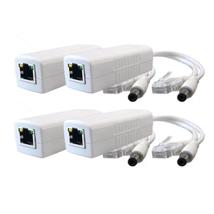 4-Pack Gigabit PoE Splitter Converter, 12V DC Output, IEEE 802.3 af/at Compliant, 10/100/1000Mbps, Plug 5.5mm x 2.1mm, for IP Camera, AP, WiFi Node, IP Phone and More, White 4-Pack Gigabit PoE Splitter Converter, 12V DC Output, IEEE 802.3 af/at Compliant, 10/100/1000Mbps, Plug 5.5mm x 2.1mm, for IP Camera, AP, WiFi Node, IP Phone and More, White