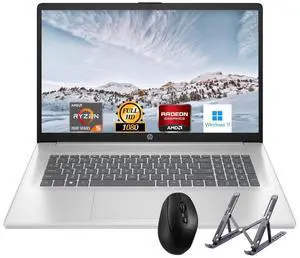 HP 17.3" Laptop, Full HD (1920 * 1080) Display, AMD Ryzen 5 Processor (Beats i7-11370H), 16GB RAM, 1TB SSD, Windows 11 Home, Webcam, Wi-Fi, Bluetooth, Natural Silver, Alpacatec Accessory HP 17.3" Laptop, Full HD (1920 * 1080) Display, AMD Ryzen 5 Processor (Beats i7-11370H), 16GB RAM, 1TB SSD, Windows 11 Home, Webcam, Wi-Fi, Bluetooth, Natural Silver, Alpacatec Accessory