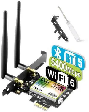 5400Mbps PCIE WiFi Card Intel 6E Chipset (6GHz&5Ghz&2.4GHz) PCIe WiFi Card BT 5.3, WiFi Adapter mit OFDMA, Ultra-Low Latency, Windows 10/11 (64bit)