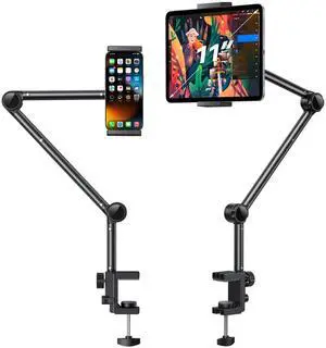 OMOTON Tablet Stand Mount for Desk, Adjustable Phone Holder for Bed with Metal Arm Fits for 4.7-11 Inches iPad Pro, Air/Mini, Kindle and Phones OMOTON Tablet Stand Mount for Desk, Adjustable Phone Holder for Bed with Metal Arm Fits for 4.7-11 Inches iPad Pro, Air/Mini, Kindle and Phones