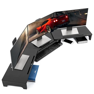 Nnewvante Bamboo Monitor Stand Riser, 60 inch Upgrade Height Large TV Riser Nnewvante Bamboo Monitor Stand Riser, 60 inch Upgrade Height Large TV Riser