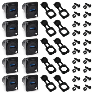 Itvexeme 10PCS USB 3.0 Panel Mount Female to Female Connector Itvexeme 10PCS USB 3.0 Panel Mount Female to Female Connector