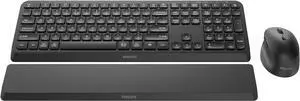 PHILIPS Bluetooth Keyboard and Mouse Combo - Bluetooth 2.4Ghz Wireless Keyboard and Mouse,Ergonomic Design with Palm Rest,3-Device Connectivity, 5 DPI Mouse, Long Battery for Office & Home - SPT6607