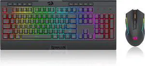 Redragon S151 PRO 3-Mode Wilreess Gaming Keyboard & Mouse Combo, 104 Keys K525 RGB Membrane Keyboard and 10000 DPI M616 Gaming Mouse Bundle