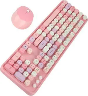 Keyboard Mouse Set, 2.4GHZWireless 104 Key Keyboard and Mouse Set with Intelligent Power Saving Technology (Theme)