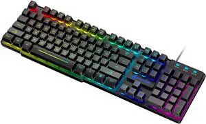 Wired Gaming Keyboard,Full-Sized 104 Keys Mechanical Computer Keyboard with Ergonomic Design and for Windows Laptop PC/Mac OS/Xbox