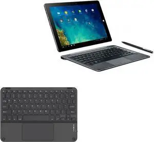 BoxWave Keyboard Compatible with Chuwi Hi10 Tablet - SlimKeys Bluetooth Keyboard with Trackpad, Portable Slim TouchPad - Jet Black