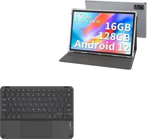 BoxWave Keyboard Compatible with HISORL T618 Android Tablet (10 in) - SlimKeys Bluetooth Keyboard with Trackpad, Portable Slim TouchPad - Jet Black