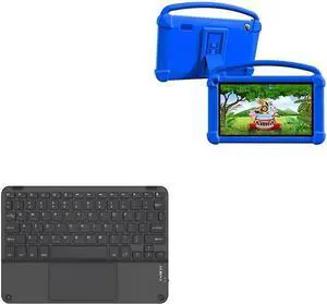 BoxWave Keyboard Compatible with BYYBUO Kids Tablet Android 11 A06WA (7 in) - SlimKeys Bluetooth Keyboard with Trackpad, Portable Slim TouchPad - Jet Black