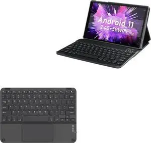 BoxWave Keyboard Compatible with MEBERRY Android 11 Tablet M7 (10.1 in) - SlimKeys Bluetooth Keyboard with Trackpad, Portable Slim TouchPad - Jet Black