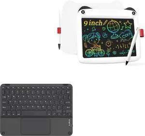 BoxWave Keyboard Compatible with Kunphy Kids Drawing Tablet (9 in) - SlimKeys Bluetooth Keyboard with Trackpad, Portable Slim TouchPad - Jet Black