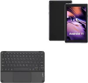 BoxWave Keyboard Compatible with ZZB Tablets Android 11 OS Q2 (7 in) - SlimKeys Bluetooth Keyboard with Trackpad, Portable Slim TouchPad - Jet Black