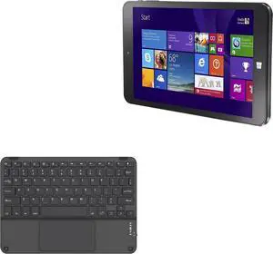 BoxWave Keyboard Compatible with Digiland DL801W Tablet (8 in) - SlimKeys Bluetooth Keyboard with Trackpad, Portable Slim TouchPad - Jet Black