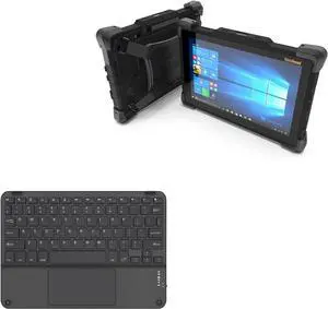 BoxWave Keyboard Compatible with MobileDemand T1270 Rugged Tablet - SlimKeys Bluetooth Keyboard with Trackpad, Portable Slim TouchPad - Jet Black