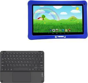 BoxWave Keyboard Compatible with Linsay Kids Android Tablet (10.1 in) - SlimKeys Bluetooth Keyboard with Trackpad, Portable Slim TouchPad - Jet Black
