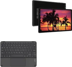BoxWave Keyboard Compatible with AOCWEI Android 11 Tablet X500 (10 in) - SlimKeys Bluetooth Keyboard with Trackpad, Portable Slim TouchPad - Jet Black
