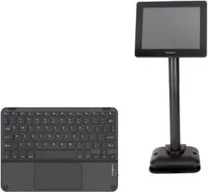 BoxWave Keyboard Compatible with POS-X 8" ION Tablet - SlimKeys Bluetooth Keyboard with Trackpad, Portable Slim TouchPad - Jet Black