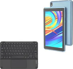 BoxWave Keyboard Compatible with YQSAVIOR Android 11.0 Tablet Q2S (7 in) - SlimKeys Bluetooth Keyboard with Trackpad, Portable Slim TouchPad - Jet Black