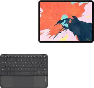 BoxWave Keyboard Compatible with Apple iPad Pro 11" (1st Gen 2018) - SlimKeys Bluetooth Keyboard with Trackpad, Portable Slim TouchPad - Jet Black