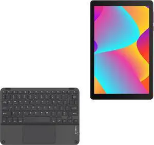 BoxWave Keyboard Compatible with TCL TAB 8 Wi-Fi Android Tablet (8 in) - SlimKeys Bluetooth Keyboard with Trackpad, Portable Slim TouchPad - Jet Black