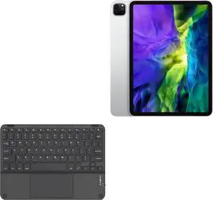 BoxWave Keyboard Compatible with Apple iPad Pro 11" (2nd Gen 2020) - SlimKeys Bluetooth Keyboard with Trackpad, Portable Slim TouchPad - Jet Black