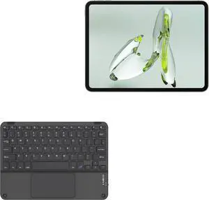 BoxWave Keyboard Compatible with OnePlus Pad Go - SlimKeys Bluetooth Keyboard with Trackpad, Portable Slim TouchPad - Jet Black