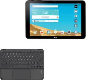 BoxWave Keyboard Compatible with LG G Pad X 10.1 - SlimKeys Bluetooth Keyboard with Trackpad, Portable Slim TouchPad - Jet Black