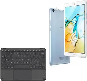 BoxWave Keyboard Compatible with Honor Pad 5 8 - SlimKeys Bluetooth Keyboard with Trackpad, Portable Slim TouchPad - Jet Black