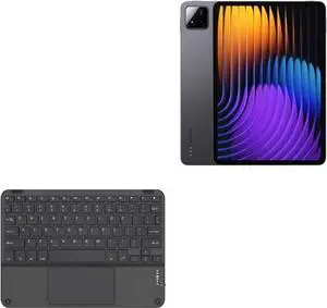 BoxWave Keyboard Compatible with Xiaomi Pad 7 Pro - SlimKeys Bluetooth Keyboard with Trackpad, Portable Slim TouchPad - Jet Black