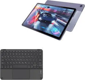 BoxWave Keyboard Compatible with Motorola Moto Tab G62 - SlimKeys Bluetooth Keyboard with Trackpad, Portable Slim TouchPad - Jet Black