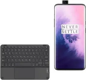 BoxWave Keyboard Compatible with OnePlus 7T Pro - SlimKeys Bluetooth Keyboard with Trackpad, Portable Slim TouchPad - Jet Black