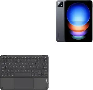 BoxWave Keyboard Compatible with Xiaomi Pad 6S Pro 12.4 - SlimKeys Bluetooth Keyboard with Trackpad, Portable Slim TouchPad - Jet Black