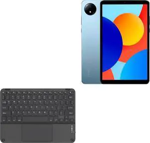 BoxWave Keyboard Compatible with Xiaomi Redmi Pad SE 8.7 - SlimKeys Bluetooth Keyboard with Trackpad, Portable Slim TouchPad - Jet Black