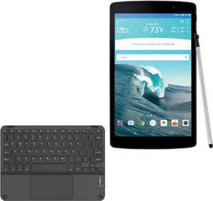 BoxWave Keyboard Compatible with LG G Pad X 8.3 - SlimKeys Bluetooth Keyboard with Trackpad, Portable Slim TouchPad - Jet Black