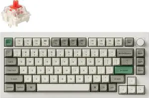 Keychron Q1 Max Hotswap Wireless Mechanical Keyboard|RGB|Aluminum Frame|Shell White|with Knob|Gateron Jupiter Red|75% Layout (84 Keys)|Windows Mac OS (Q1M-P1)