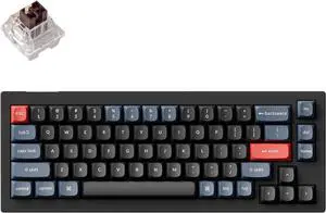 Keychron V2 Wired Custom Mechanical Keyboard, 65% Layout QMK/VIA Programmable Macro with Hot-swappable K Pro Brown Switch Compatible with Mac Windows Linux (Carbon Black - Non-Transparent)